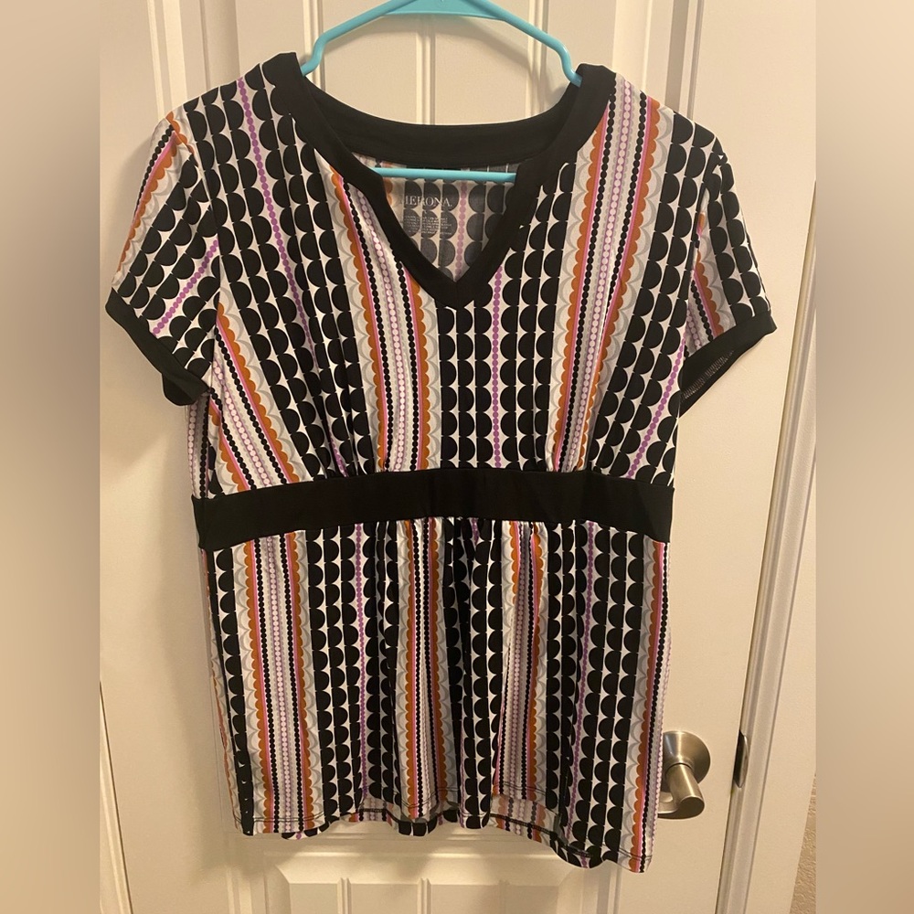 Merona L Blouse Stretch Top Large Shirt Lg V-neck